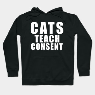 Cats teach consent - funny cat saying Hoodie